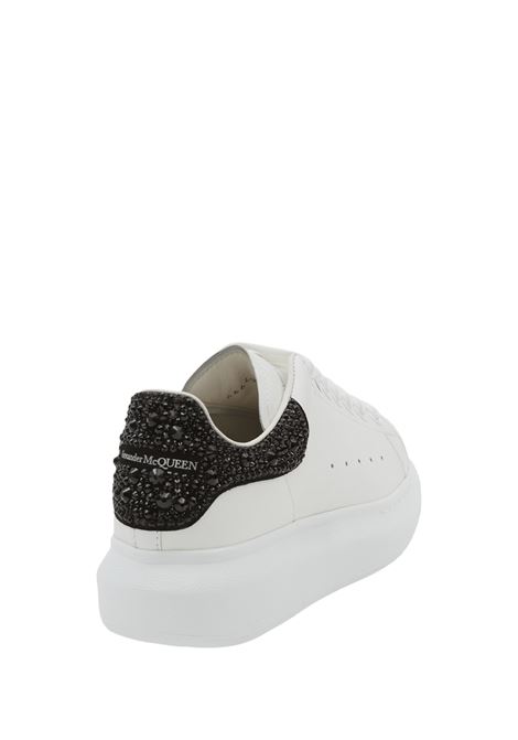 Sneakers Oversize Bianche Con Spoiler Nero di Strass ALEXANDER MCQUEEN | 666407-WIADL9581
